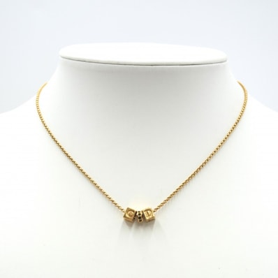 Christian Dior(クリスチャン ディオール)CDキューブロゴ ネックレス ヴィンテージ ゴールドカラー ロゴ レディース アクセサリー 45cm 【中古】