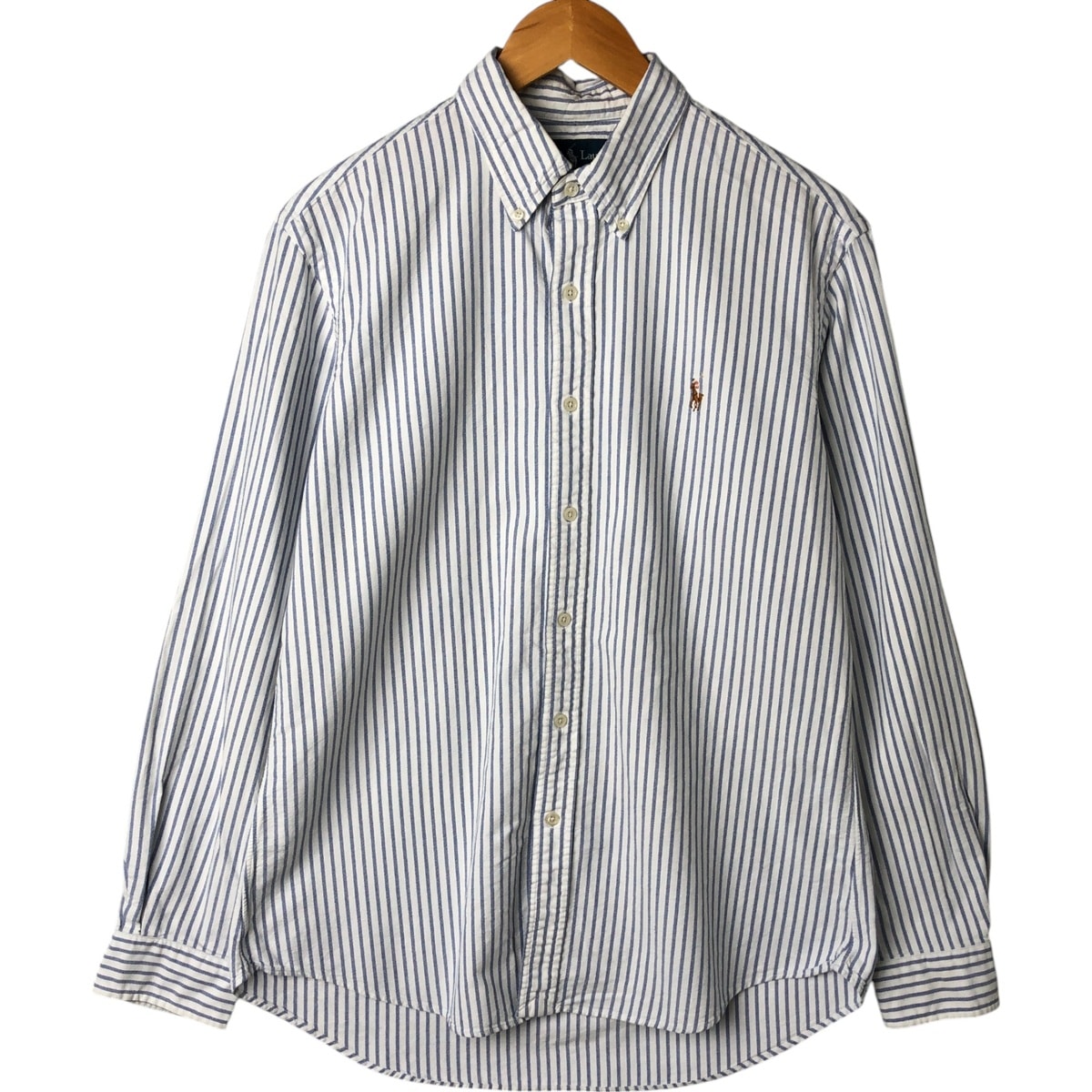 古着 ラルフローレン Ralph Lauren CUSTOM FIT 長袖 ボタンダウンストライプシャツ メンズL相当/eaa549308