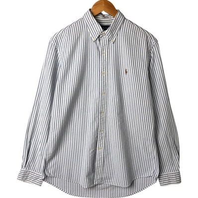 古着 ラルフローレン Ralph Lauren CUSTOM FIT 長袖 ボタンダウンストライプシャツ メンズL相当/eaa549308