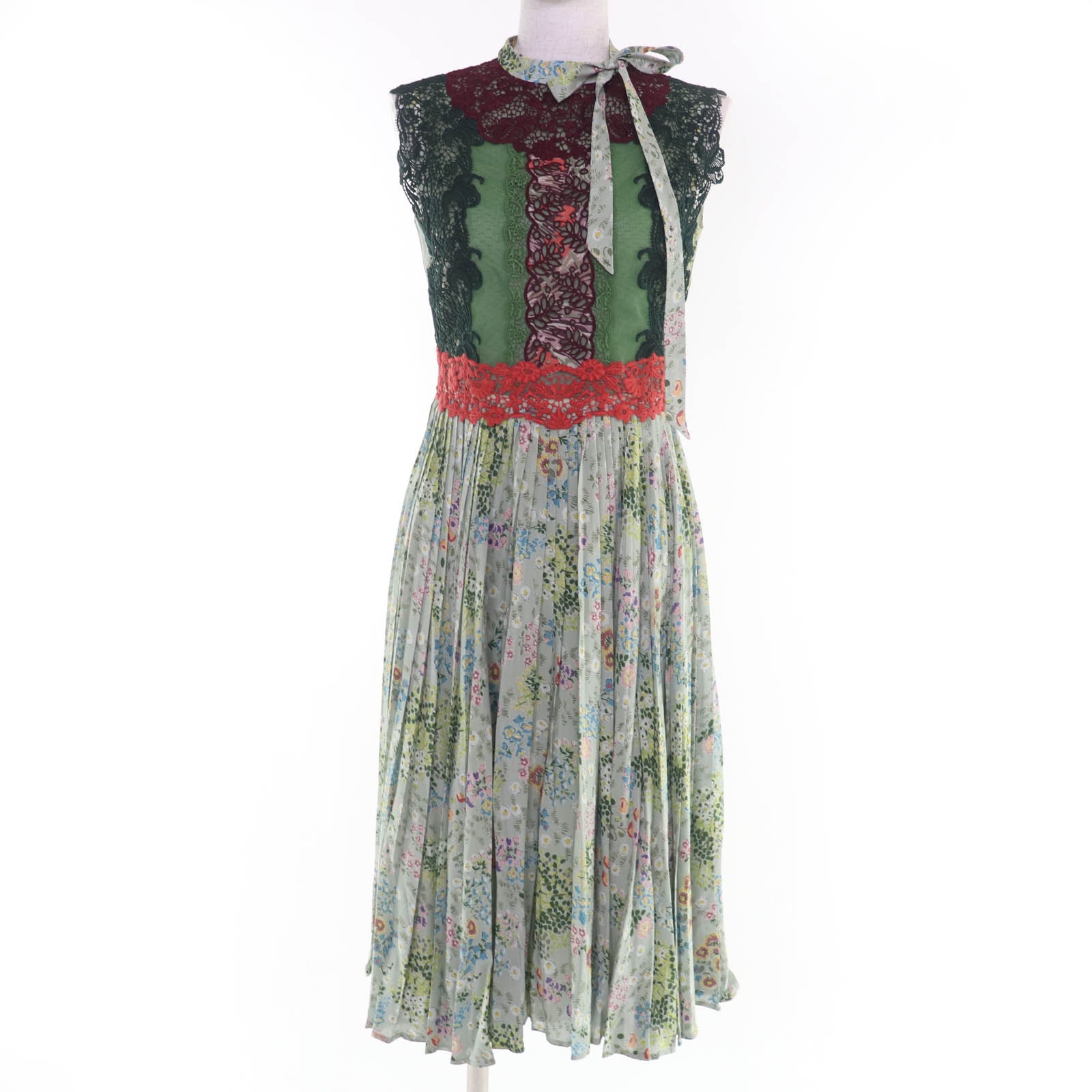 極美品 ヴァレンティノ ワンピース グリーン系 レディース 38