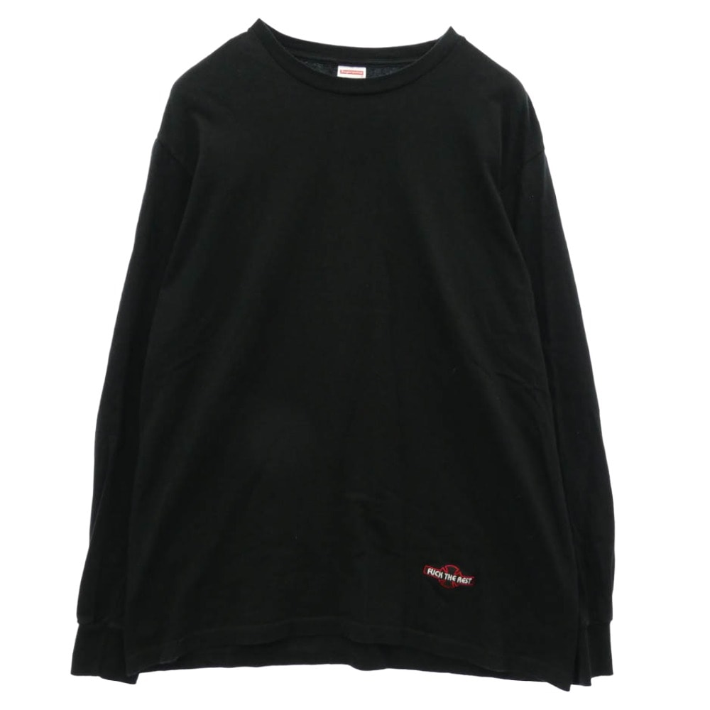 Supreme シュプリーム 17SS Independent Fuck The Rest L/S Tee インディペンデント プリント 長袖 Tシャツ カットソー ロングスリーブ ロンT ブラック系 M【中古】