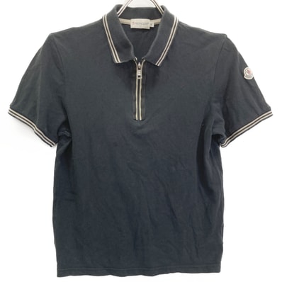 モンクレール ブラック ハーフジップ ポロシャツ s