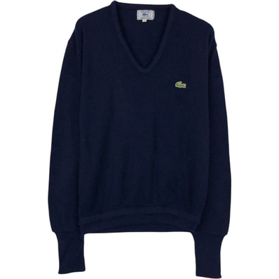 古着70~80年代 ラコステ LACOSTE IZOD Vネック アクリルニットセーター USA製 メンズM相当 ヴィンテージ/eaa627549