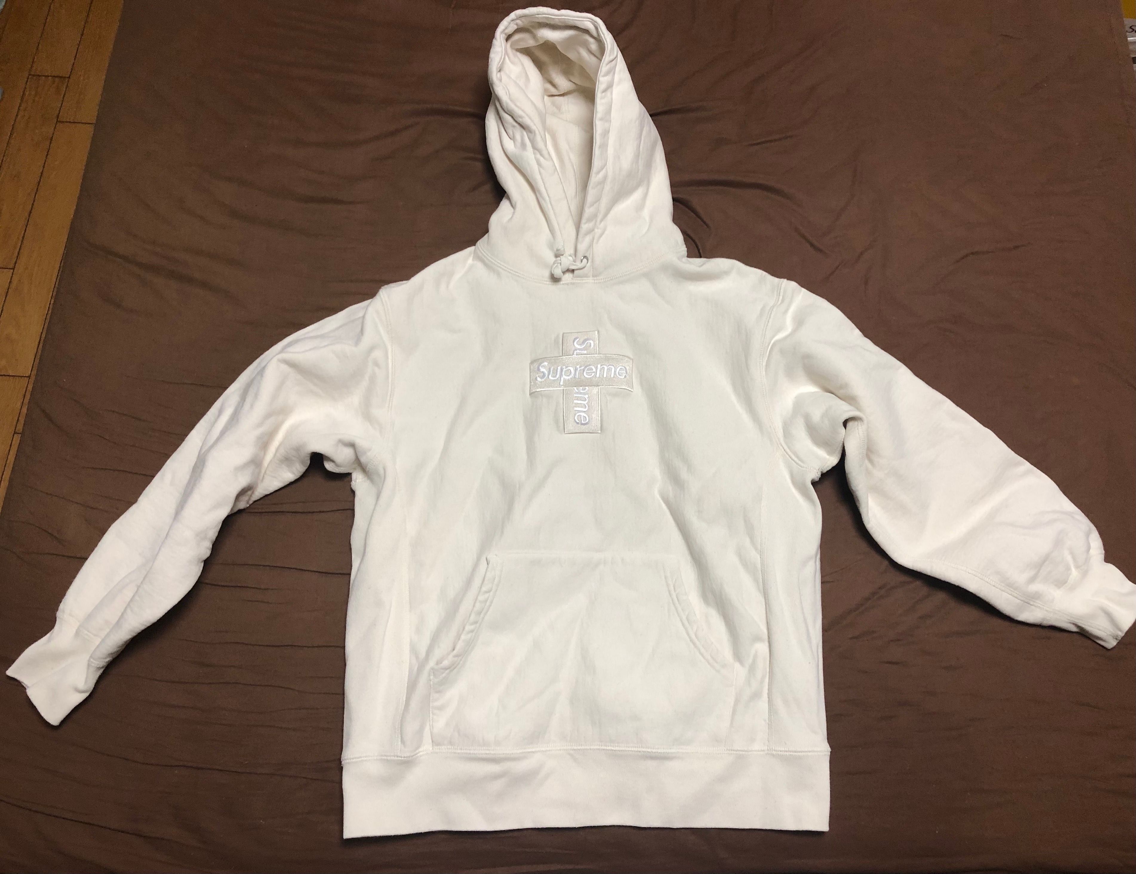 Supreme Cross Box Logo Hooded Sweatshirt "Natural"