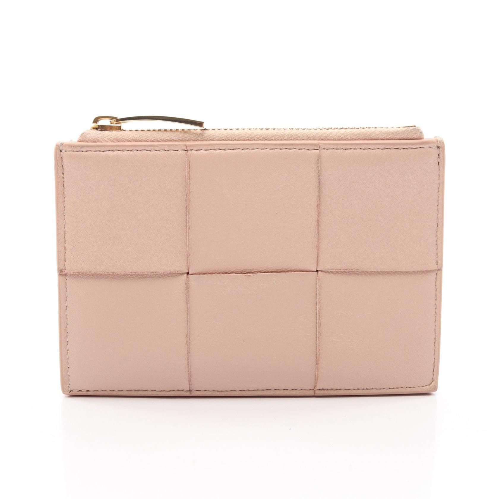 ボッテガヴェネタ BOTTEGA VENETA カセット カードケース コインケース 財布 レザー レディース ピンク系 【中古】
