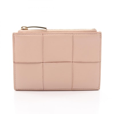 ボッテガヴェネタ BOTTEGA VENETA カセット カードケース コインケース 財布 レザー レディース ピンク系 【中古】