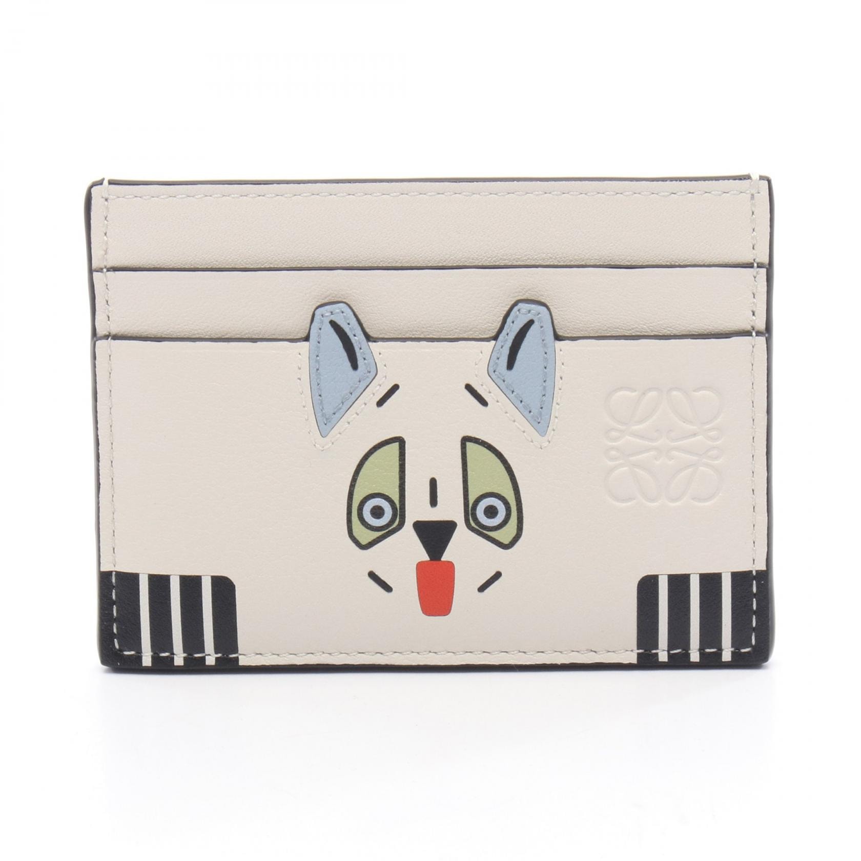 ロエベ LOEWE フューチャリスト キャット カードケース アクセサリー レザー レディース ホワイト系 / マルチカラー C643322X54 【新品】