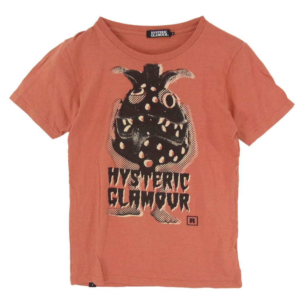 HYSTERIC GLAMOUR ヒステリックグラマー 13SS 0232CT08 ストロベリー モンスター フロントロゴプリント Tシャツ 半袖カットソー オレンジ系 S【中古】