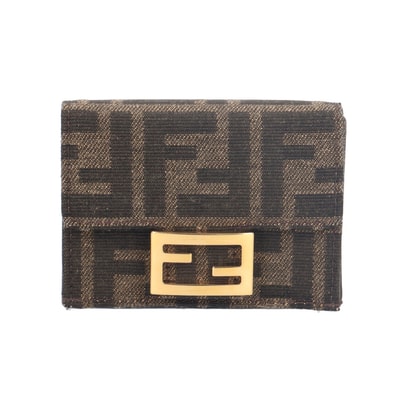 フェンディ バゲット マイクロ ズッカ 三つ折り財布 ファブリック 8M0395 レディース FENDI 中古
