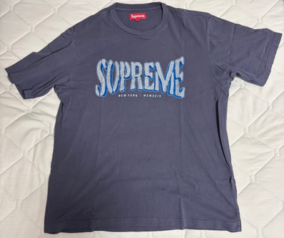 Supreme Flocked Washed S/S Top "Navy"