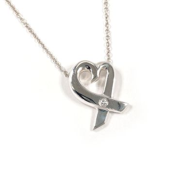 ティファニー ネックレス ラビングハート 1Pダイヤ パロマピカソ