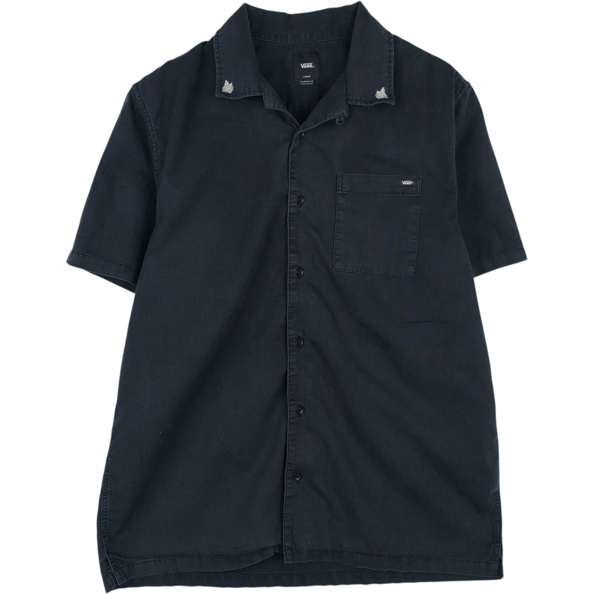 古着 バンズ VANS CLASSIC FIT 半袖 オープンカラー コットンシャツ ボックスシャツ メンズL相当/eaa619056