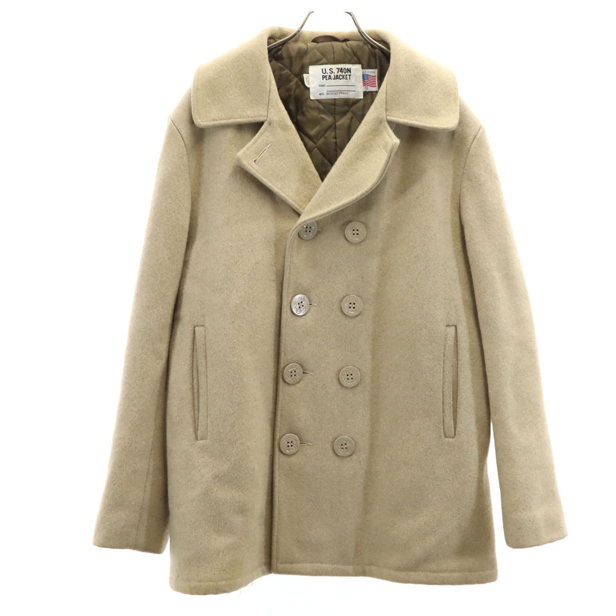 schott ショット 741 USA製 メルトン ピーコート 40 ベージュ Pコート アンカーボタン