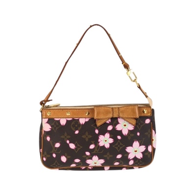 LOUIS VUITTON ルイヴィトン モノグラム・チェリー ポシェット・アクセソワール ブラウン キャメル ピンク レザー PVC/ ショルダーバッグ アクセサリーポーチ 600880 【中古】