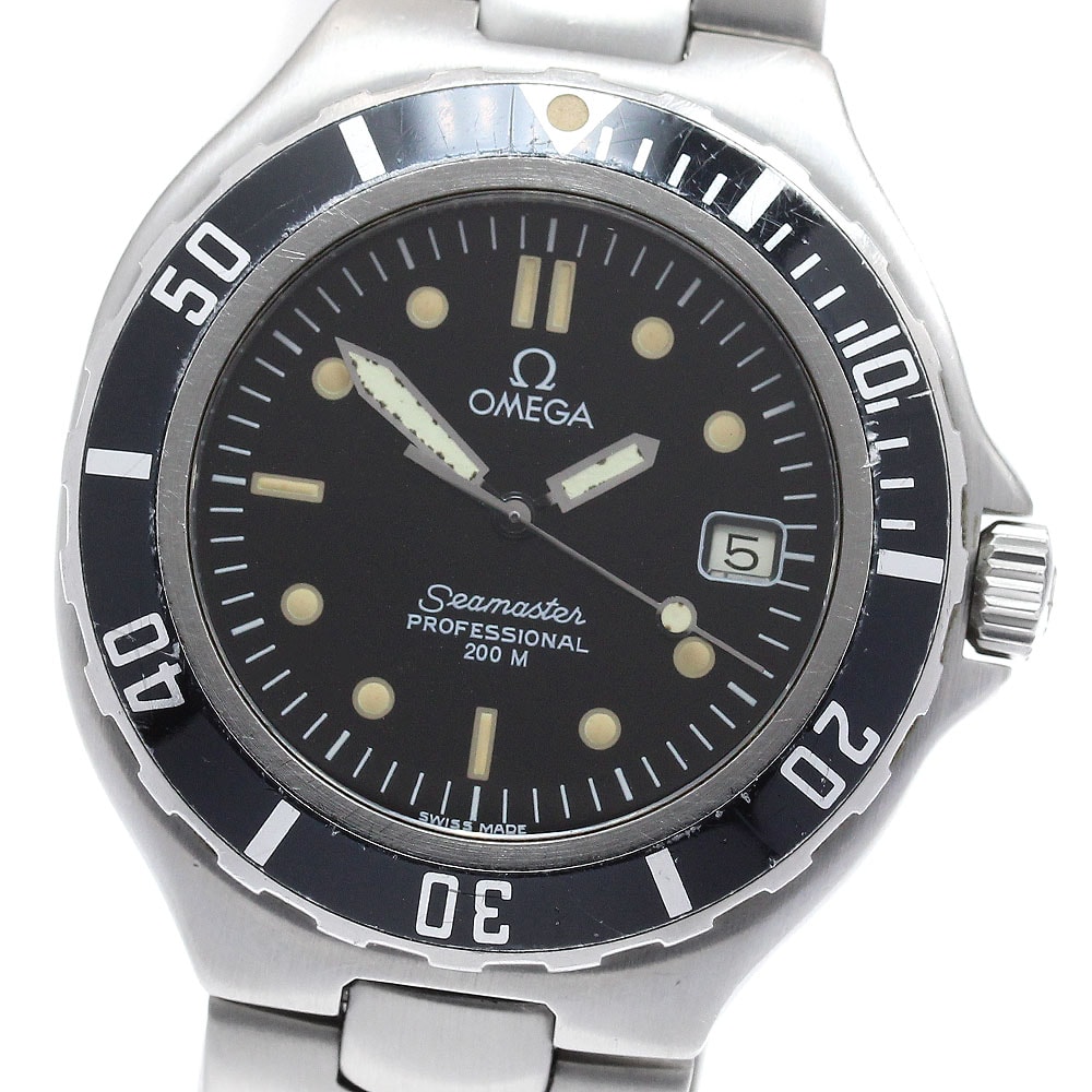 オメガ シーマスター200m デイト  クォーツ メンズ 【中古】