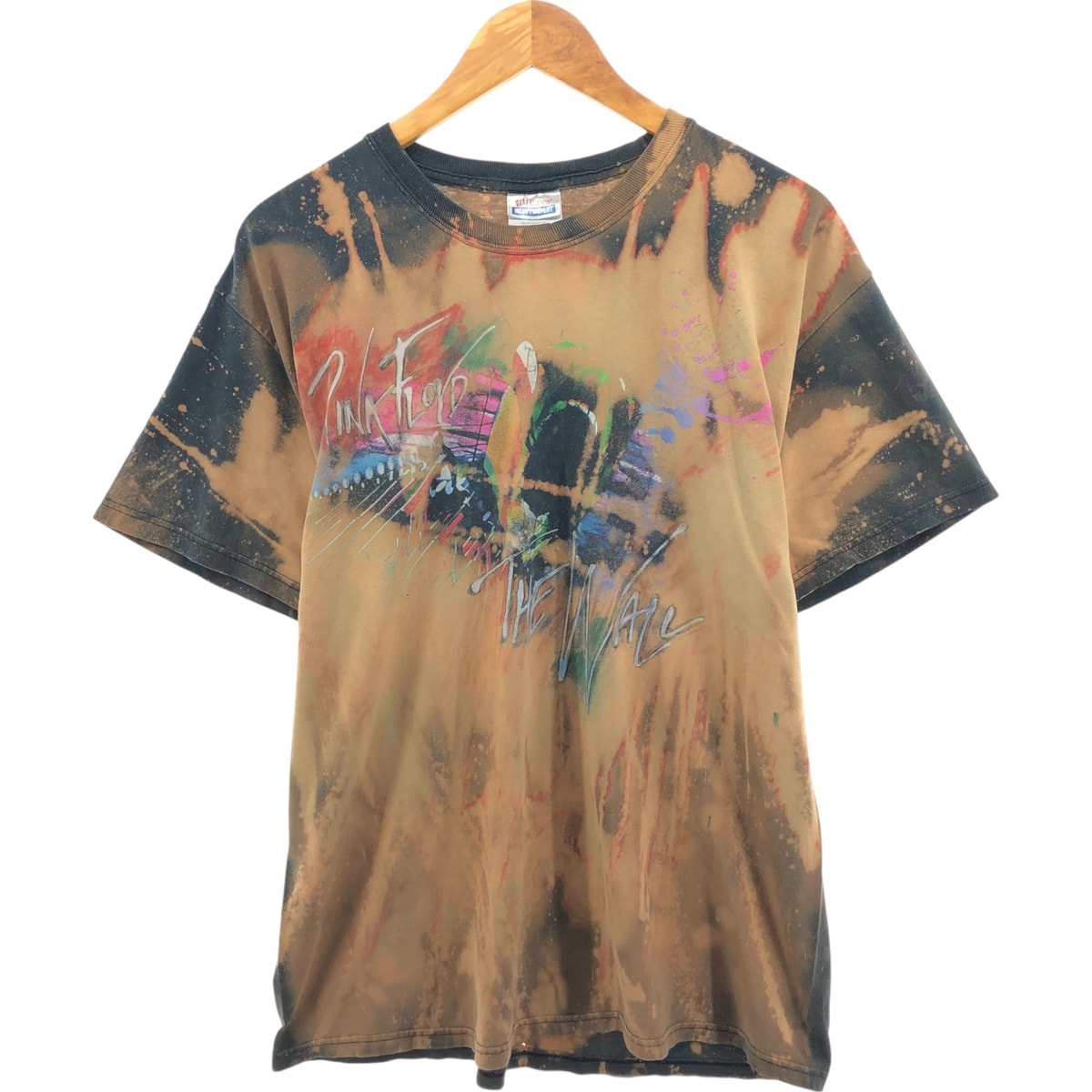 古着 00年代 ヘインズ Hanes PINK FLOYD ピンクフロイド ブリーチ加工 バンドTシャツ バンT メンズL相当/eaa560750