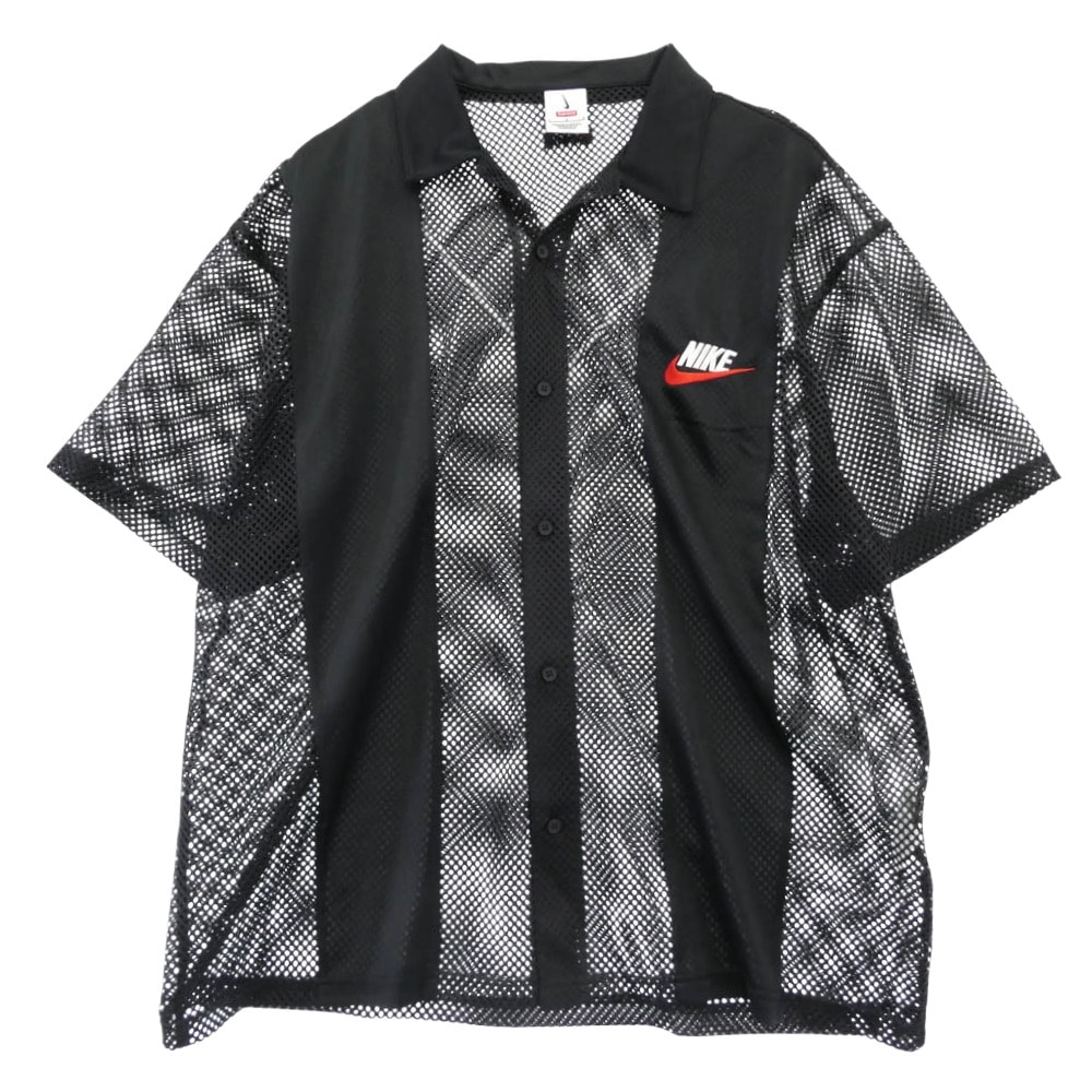 Supreme シュプリーム 半袖シャツ 24SS FQ0346-010 Mesh S/S Shirt メッシュ 半袖 シャツ ブラック系 L【中古】
