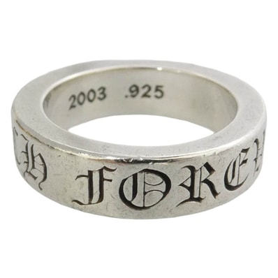 CHROME HEARTS クロムハーツ(原本無) ブラックシンフォニーギャランティ付属 6mm SPACER FOREVER スペーサー フォーエバー リング シルバー系 15.5号【中古】