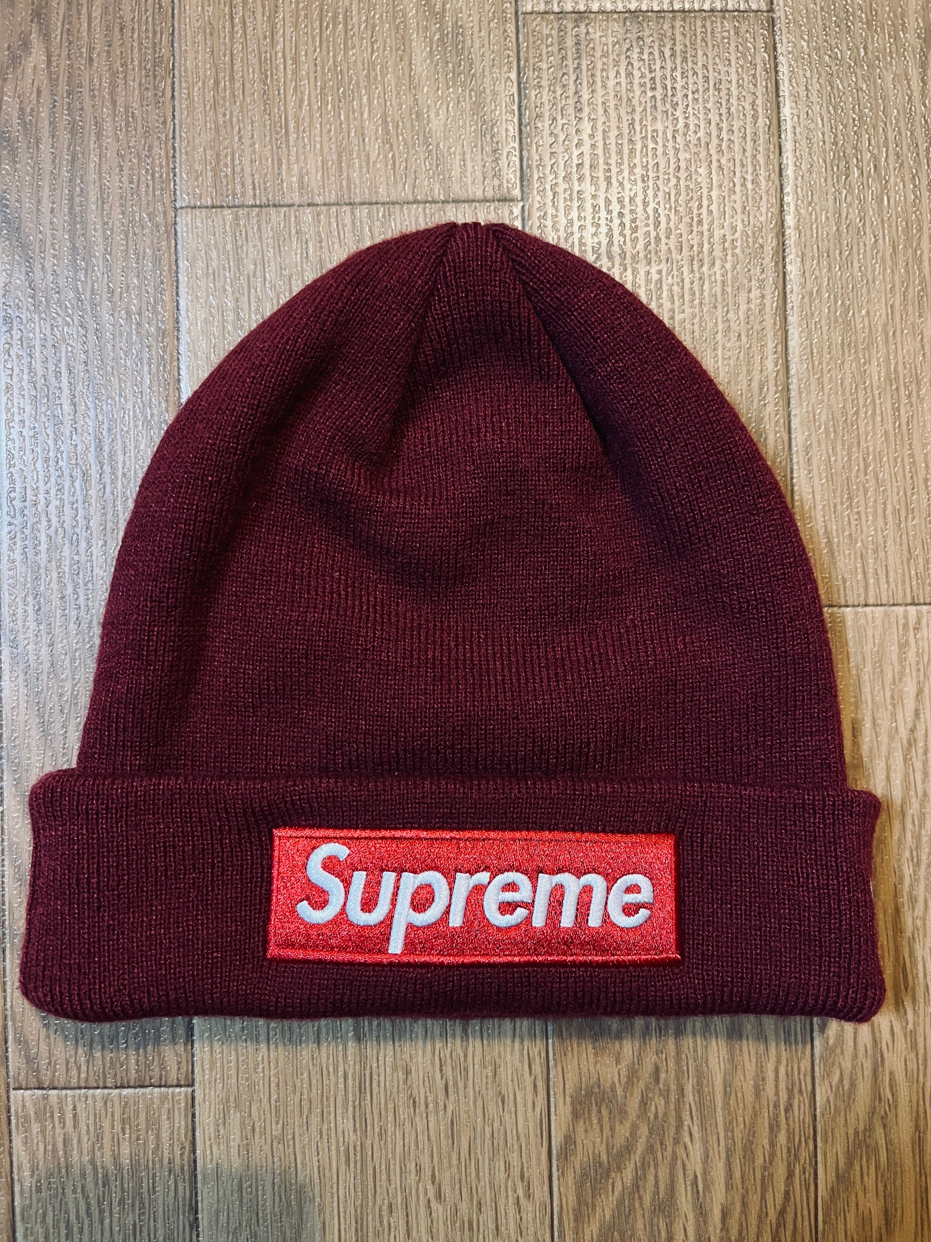Supreme New Era Box Logo Beanie "Cardinal"