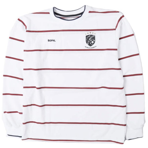 F.C.R.B. エフシーアールビー 26SS CHAMPIONS BORDER L/S GAME SHIRT チャンピオンズボーダーロングスリーブゲームシャツ FCRB-260065 L WHITE F.C.Real Bristol ブリストル トップス