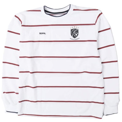 F.C.R.B. エフシーアールビー 26SS CHAMPIONS BORDER L/S GAME SHIRT チャンピオンズボーダーロングスリーブゲームシャツ FCRB-260065 L WHITE F.C.Real Bristol ブリストル トップス