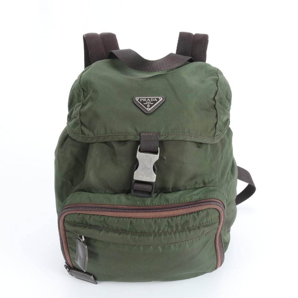 ■美品 プラダ テスート ナイロントライアングルロゴ カーキ
