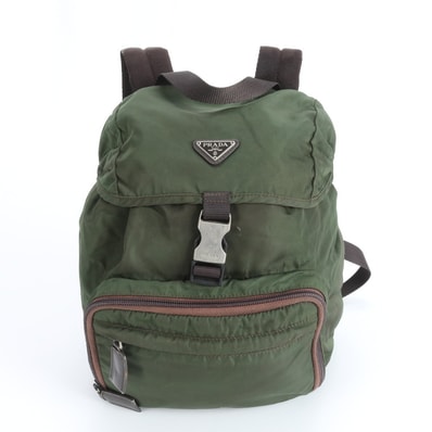 ■美品 プラダ テスート ナイロントライアングルロゴ カーキ