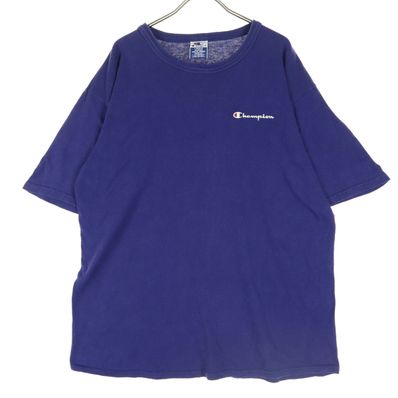 Champion チャンピオン ワンポイントロゴ 半袖 Tシャツ L ブルー系