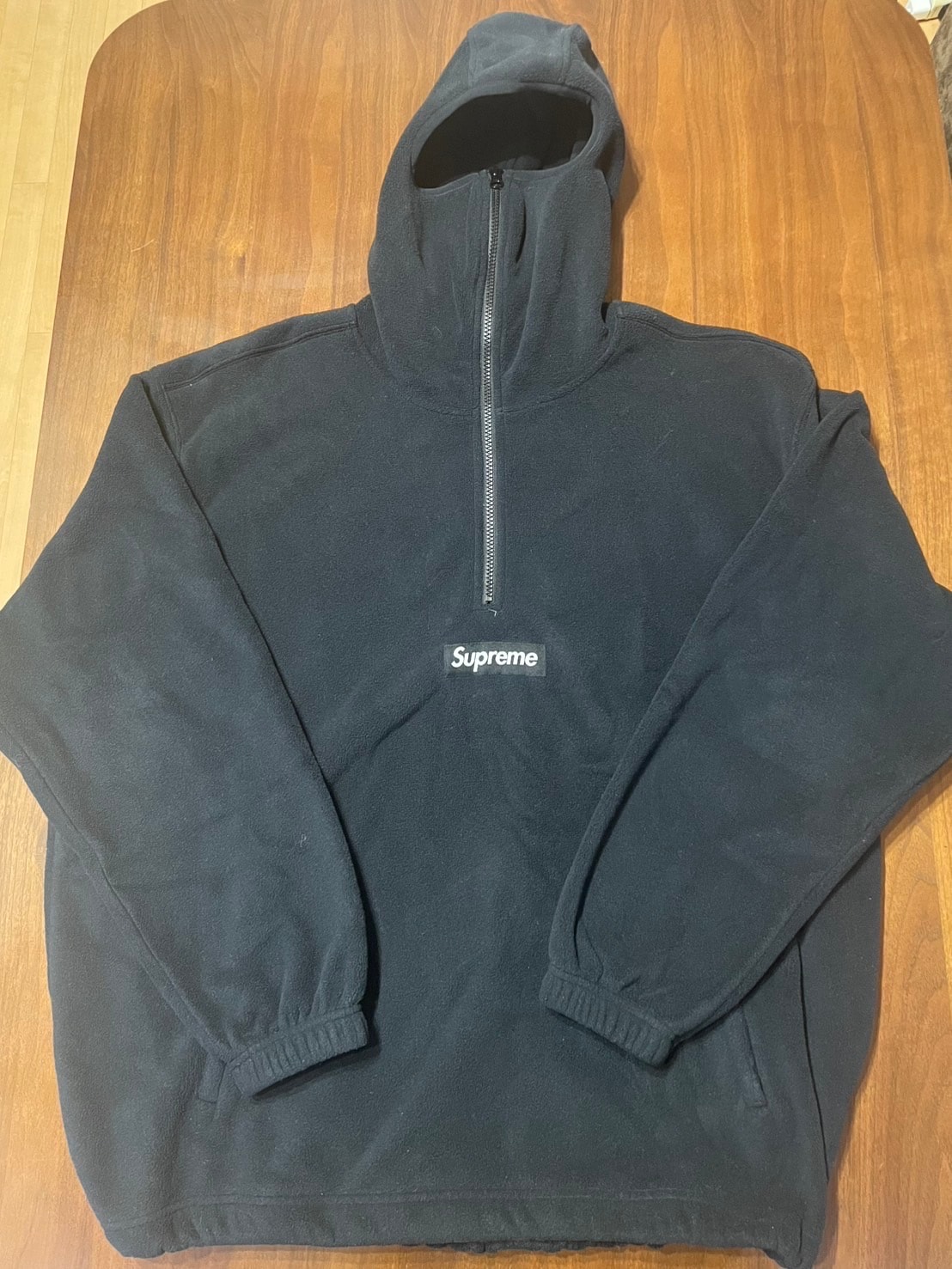 Supreme Polartec Facemask Half Zip Hooded Sweatshirt "Black"