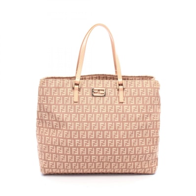 フェンディ FENDI ズッキーノ トートバッグ バッグ キャンバス レザー レディース ピンク系 8BH133 【中古】