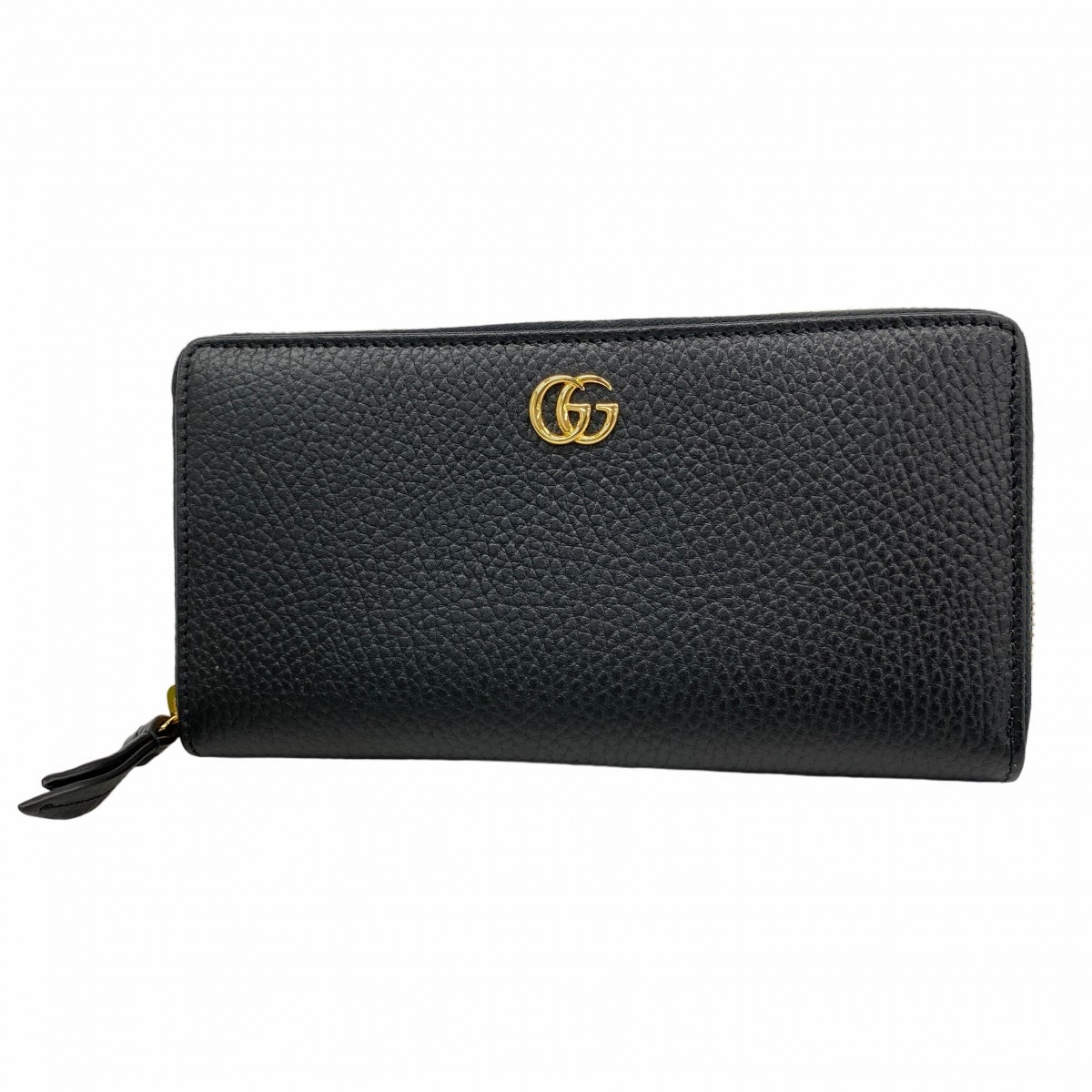 ★最終価格【6cd5134-k】グッチ 長財布 GGマーモント 456117 レザー ブラック ゴールド金具【中古】メンズ レディース ユニセックス