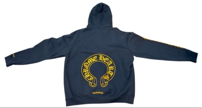 Chrome Hearts Horseshoe Logo Pullover Hoodie "Black/Yellow"