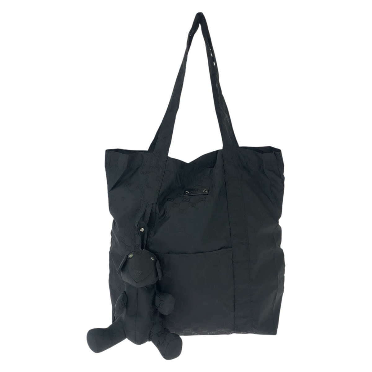 美品 GUCCI グッチ GG柄 テディベア パッカブル ブラック 黒 ナイロン トートバッグ エコバッグ 604209 【中古】