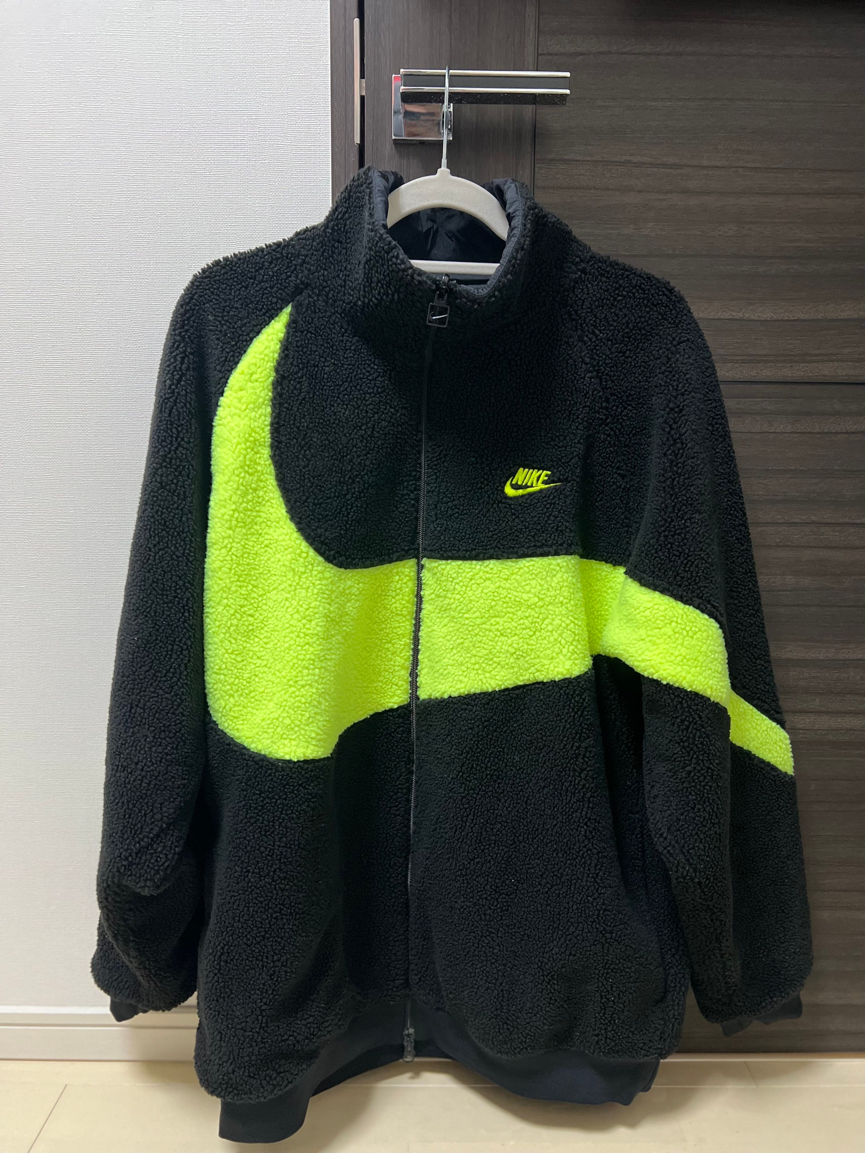 Nike Big Swoosh Reversible Boa Jacket"Black Neon"