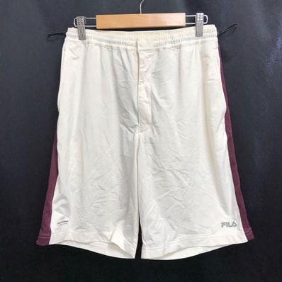 FILA【フィラ】 ショートパンツ【メンズXL/股下26cm/白×紫系】ハーパン/ズボン/ボトムス/Pants/Trouser◆BJ029-b