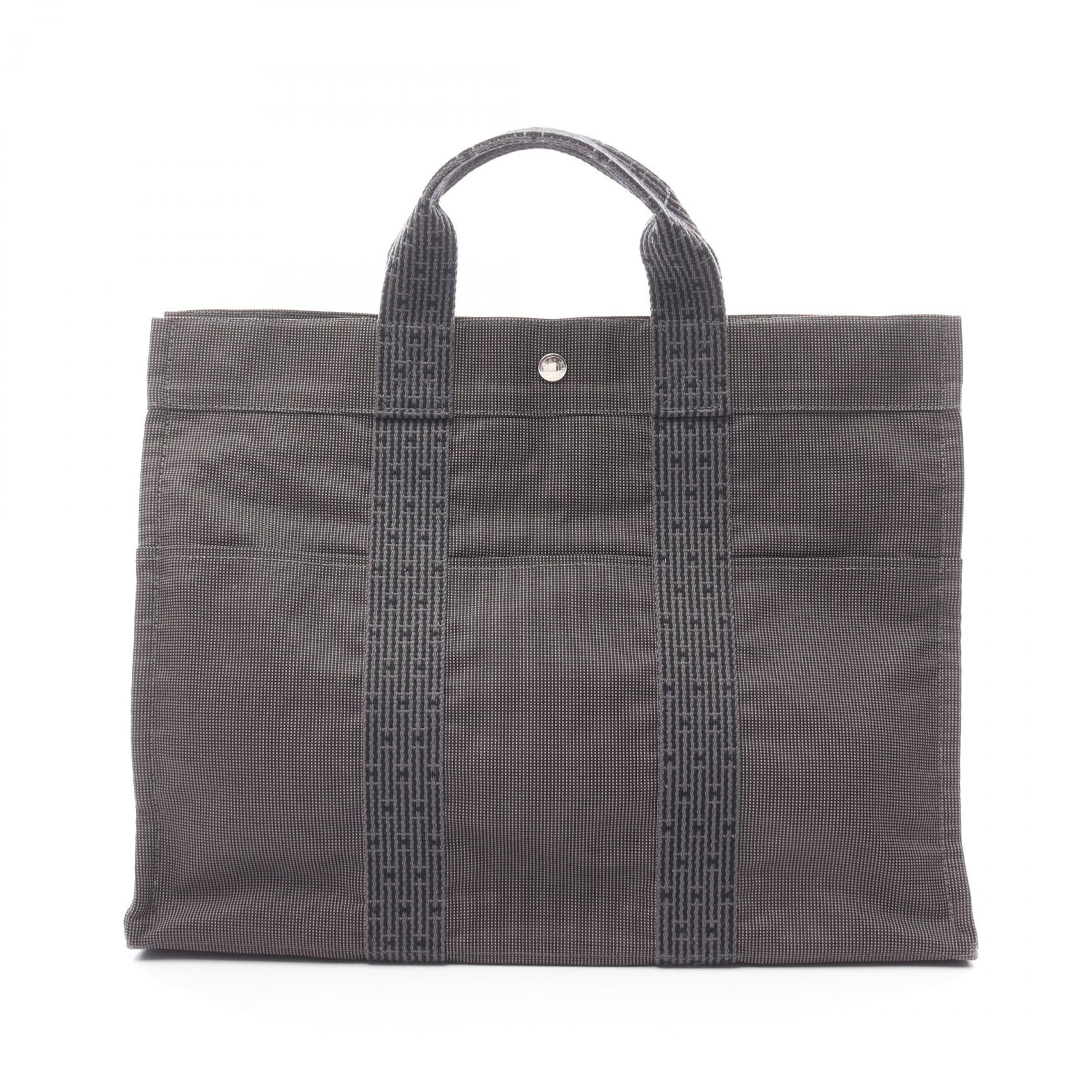 エルメス HERMES エールラインMM トートバッグ バッグ キャンバス メンズ レディース グレー系 【中古】