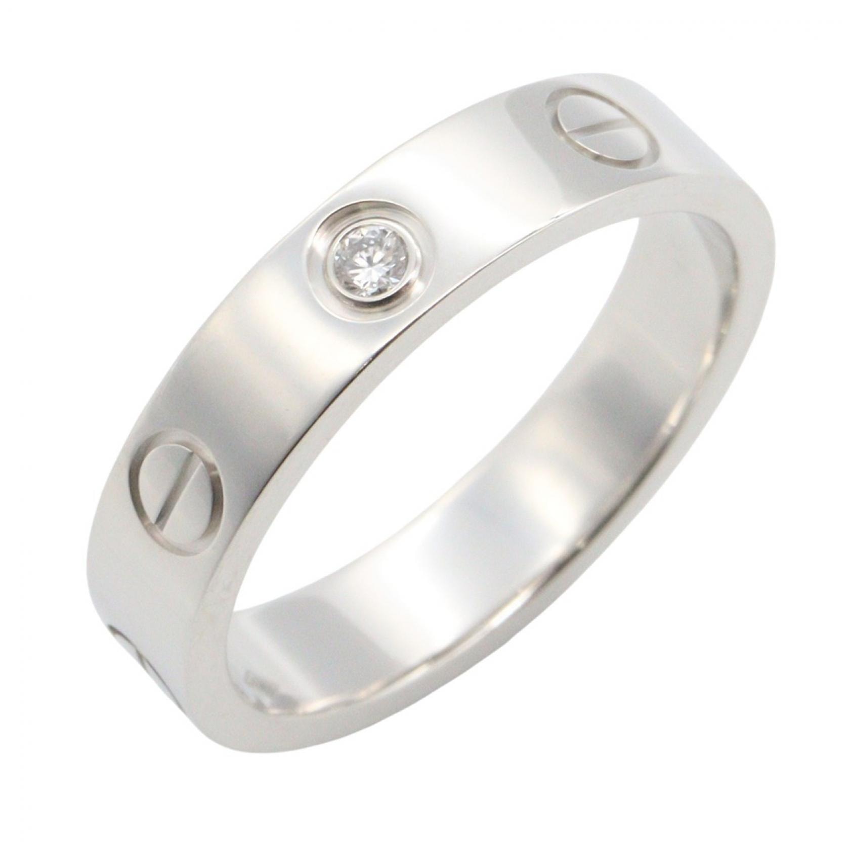 カルティエ CARTIER ミニラブリング 1PD リング・指輪 ジュエリー K18WG(ホワイトゴールド) ダイヤモンド レディース シルバー系 / クリア系 B4050549 【中古】