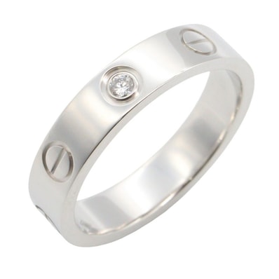 カルティエ CARTIER ミニラブリング 1PD リング・指輪 ジュエリー K18WG(ホワイトゴールド) ダイヤモンド レディース シルバー系 / クリア系 B4050549 【中古】