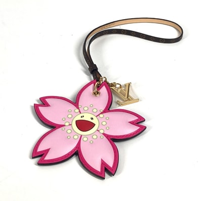 Louis Vuitton x Takashi Murakami Cherry Blossom Bag Charm Monogram Canvas "Pink"