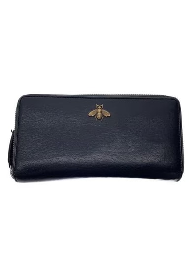 GUCCI Animalier Leather Zip Around Wallet