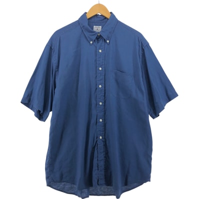古着 ブルックスブラザーズ Brooks Brothers Est.1818 半袖 リネン ボタンダウンシャツ メンズL相当/eaa551688