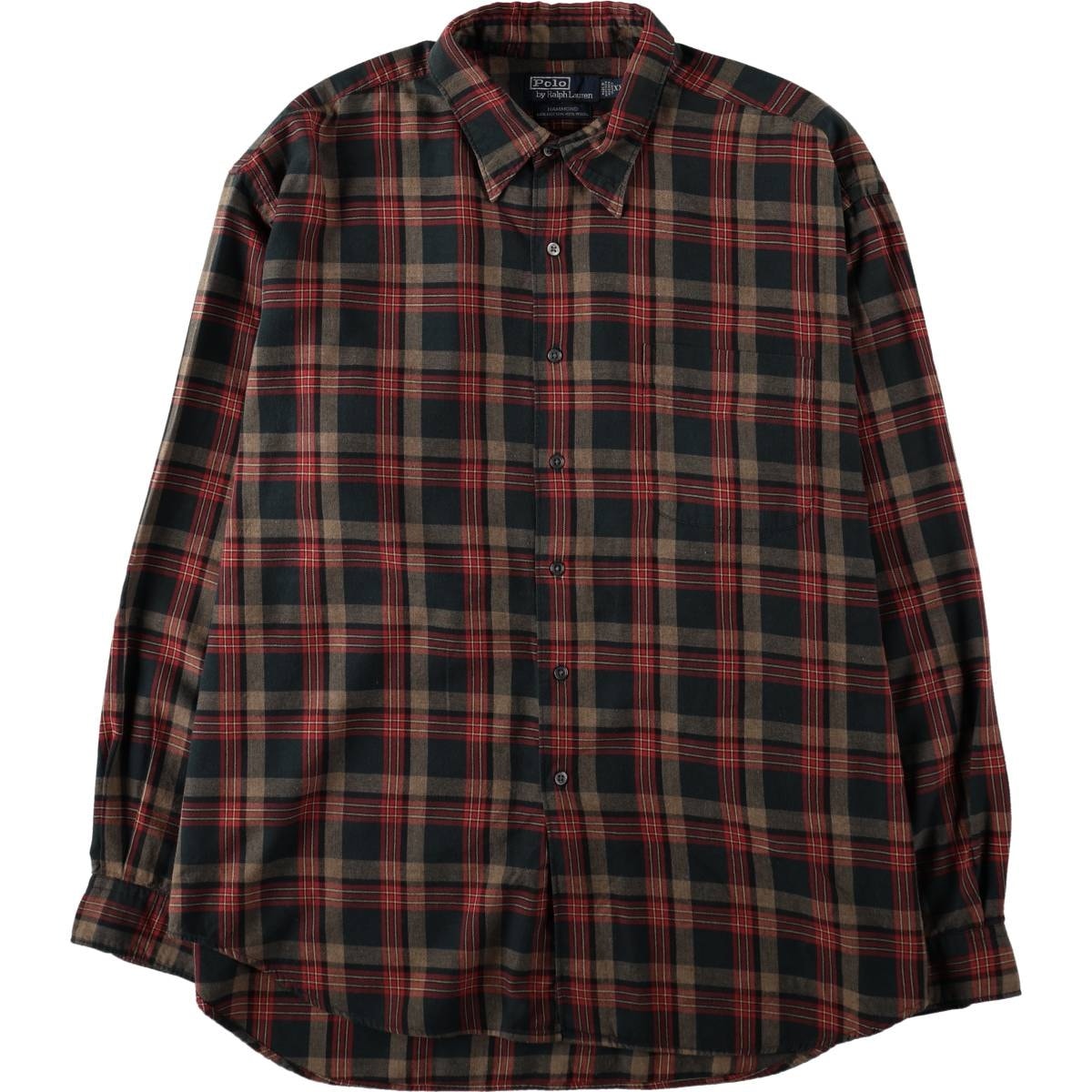 古着 ラルフローレン Ralph Lauren POLO by Ralph Lauren HAMMOND 長袖 コットンチェックシャツ メンズXXL相当/eaa674778