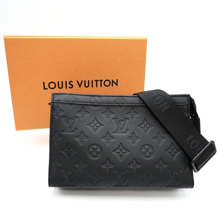LOUIS VUITTON(ルイ・ヴィトン)ガストン・ウェアラブル ウォレット モノグラム・シャドウ ショルダーバッグ ブラック レザー M81115 メンズ【中古】
