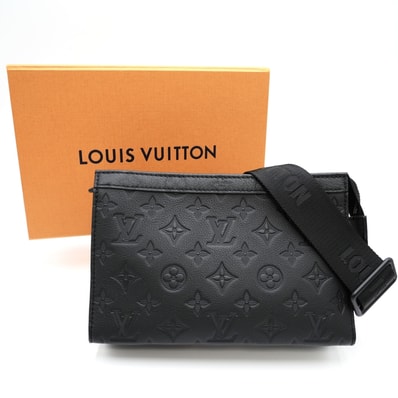 LOUIS VUITTON(ルイ・ヴィトン)ガストン・ウェアラブル ウォレット モノグラム・シャドウ ショルダーバッグ ブラック レザー M81115 メンズ【中古】