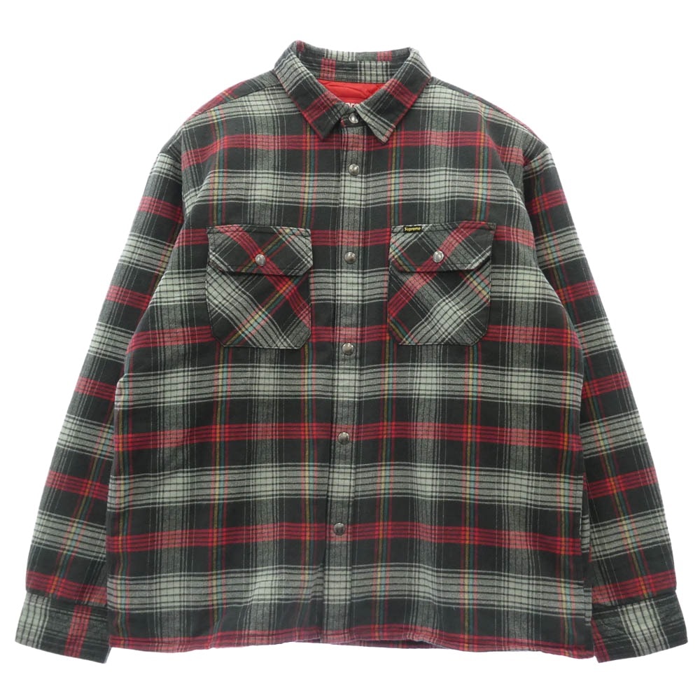 Supremeその他トップス 26SS Quilted Lined Flannel Snap Shirt Black キルテッド ラインド フランネル スナップ シャツ キルティング ジャケット ブラック系 レッド系 マルチカラー系 L【極上美品】【中古】