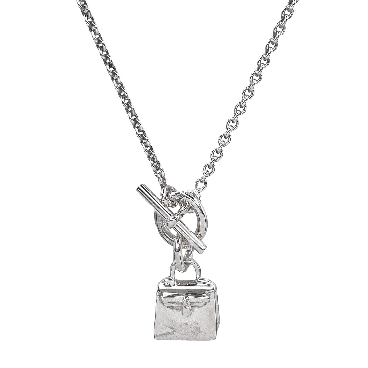 HERMES エルメス アミュレットケリー チャーム ネックレス
 ペンダント トグル SV925 シルバー 新品仕上済 ユニセックス
 【中古】