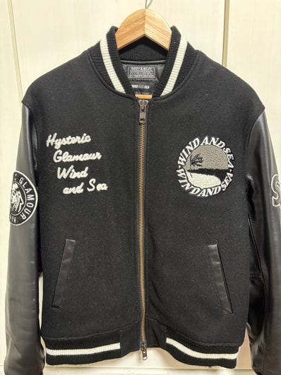 WIND AND SEA x HYSTERIC GLAMOUR Varsity Jacket "Black"