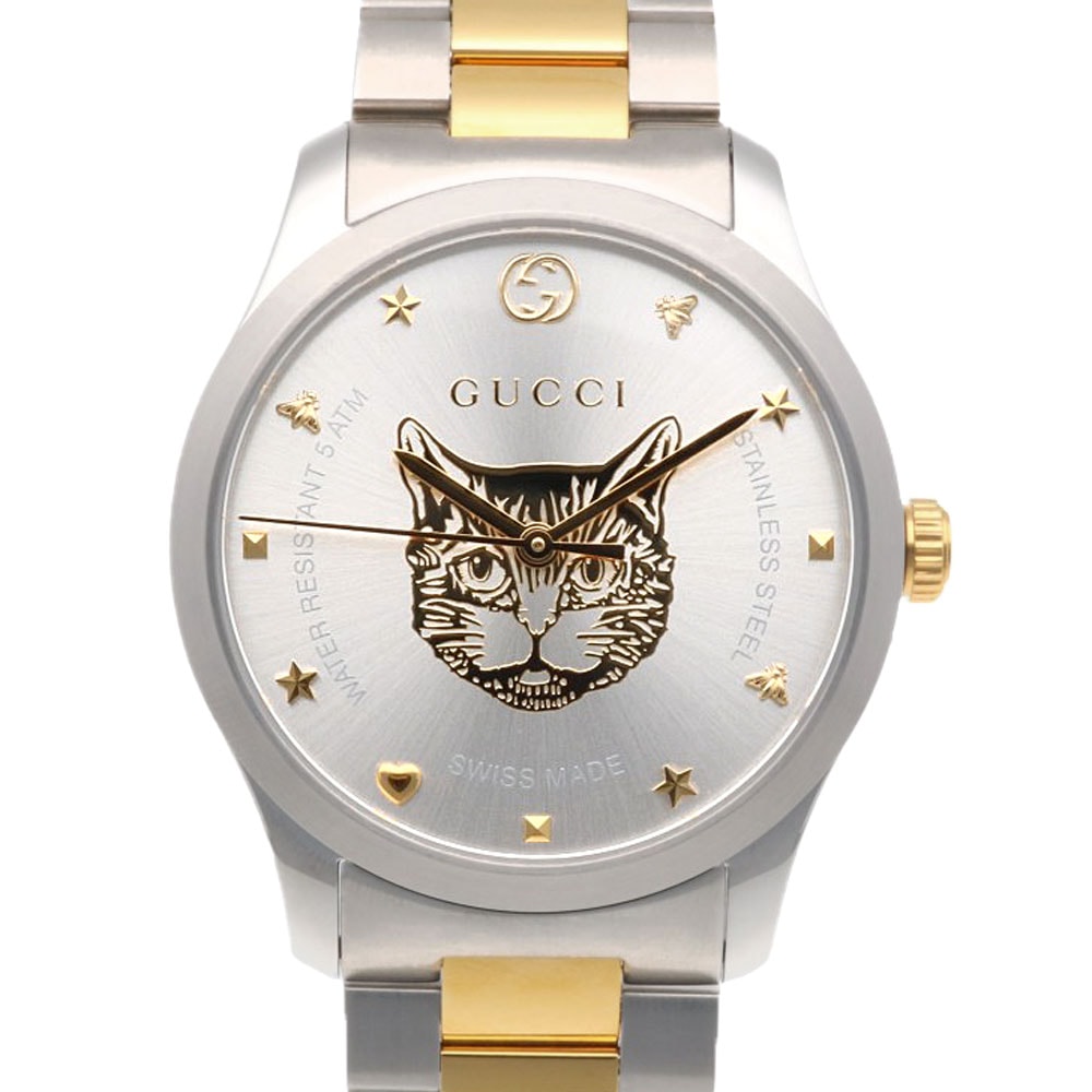 グッチ Gタイムレス 腕時計 時計 ステンレススチール YA1264074(126.4) クオーツ メンズ 1年保証 GUCCI  中古