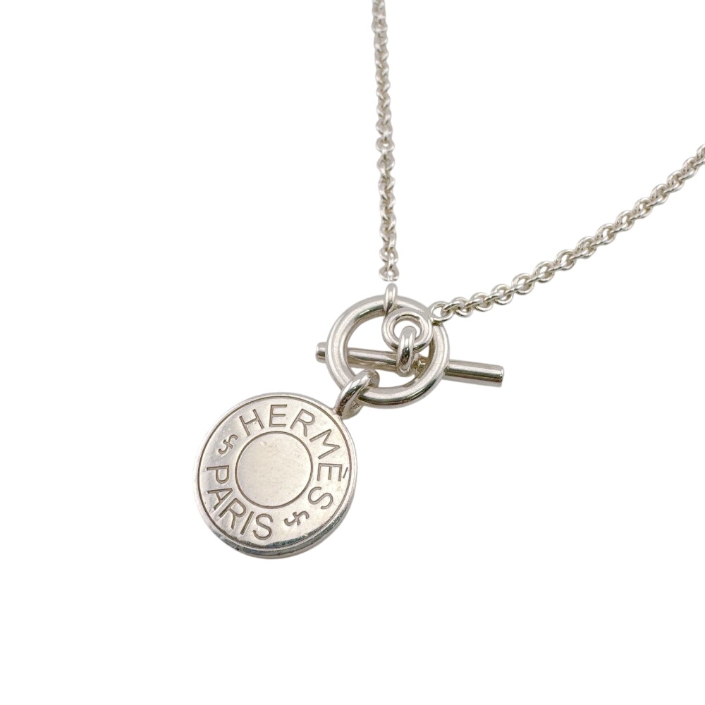 エルメス HERMES ネックレス 925 ロゴ チェーン シルバー