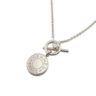 エルメス HERMES ネックレス 925 ロゴ チェーン シルバー